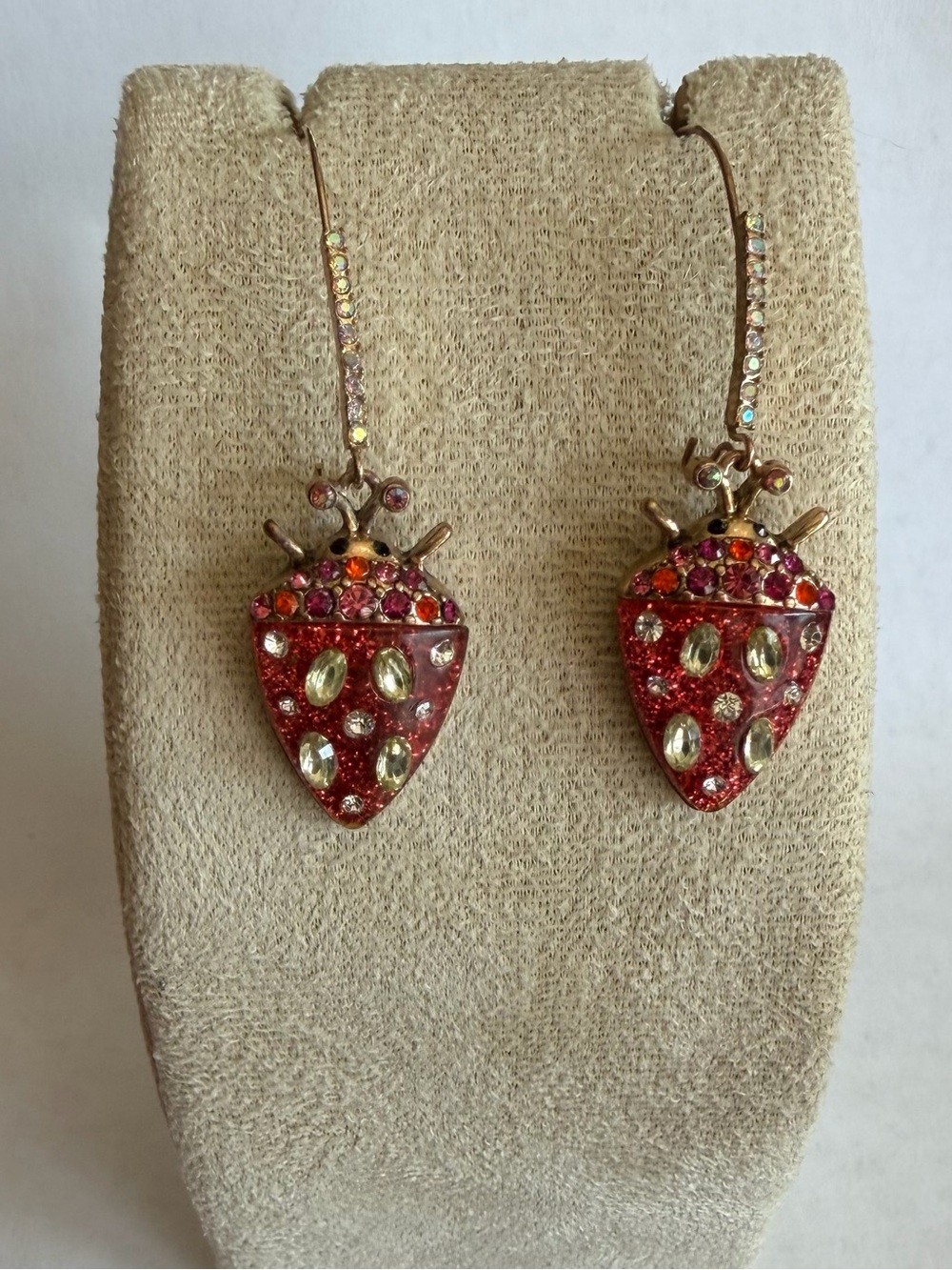 Bets Johnson Red Crystal Strawberry Drop Earrings - Women's Jewelry